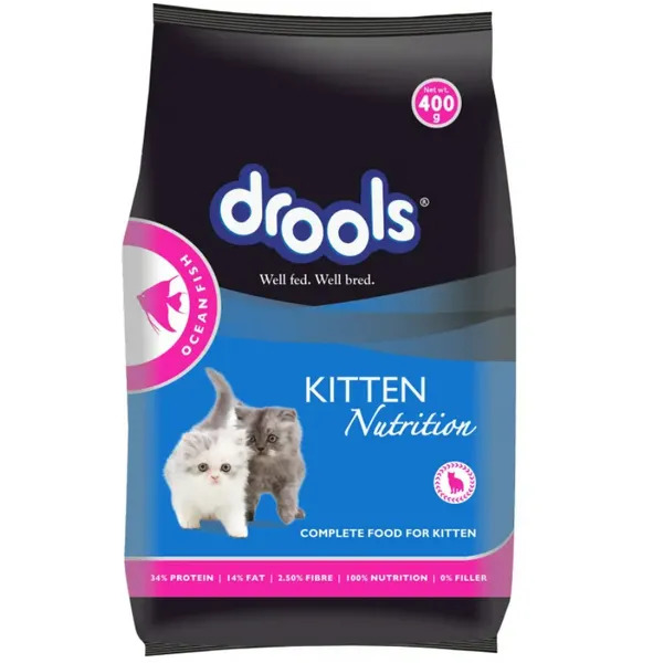 Drools Complete Nutrition For Kitten Cat Ocean Fish - 400 GM (Buy 2 Get 1 Free)